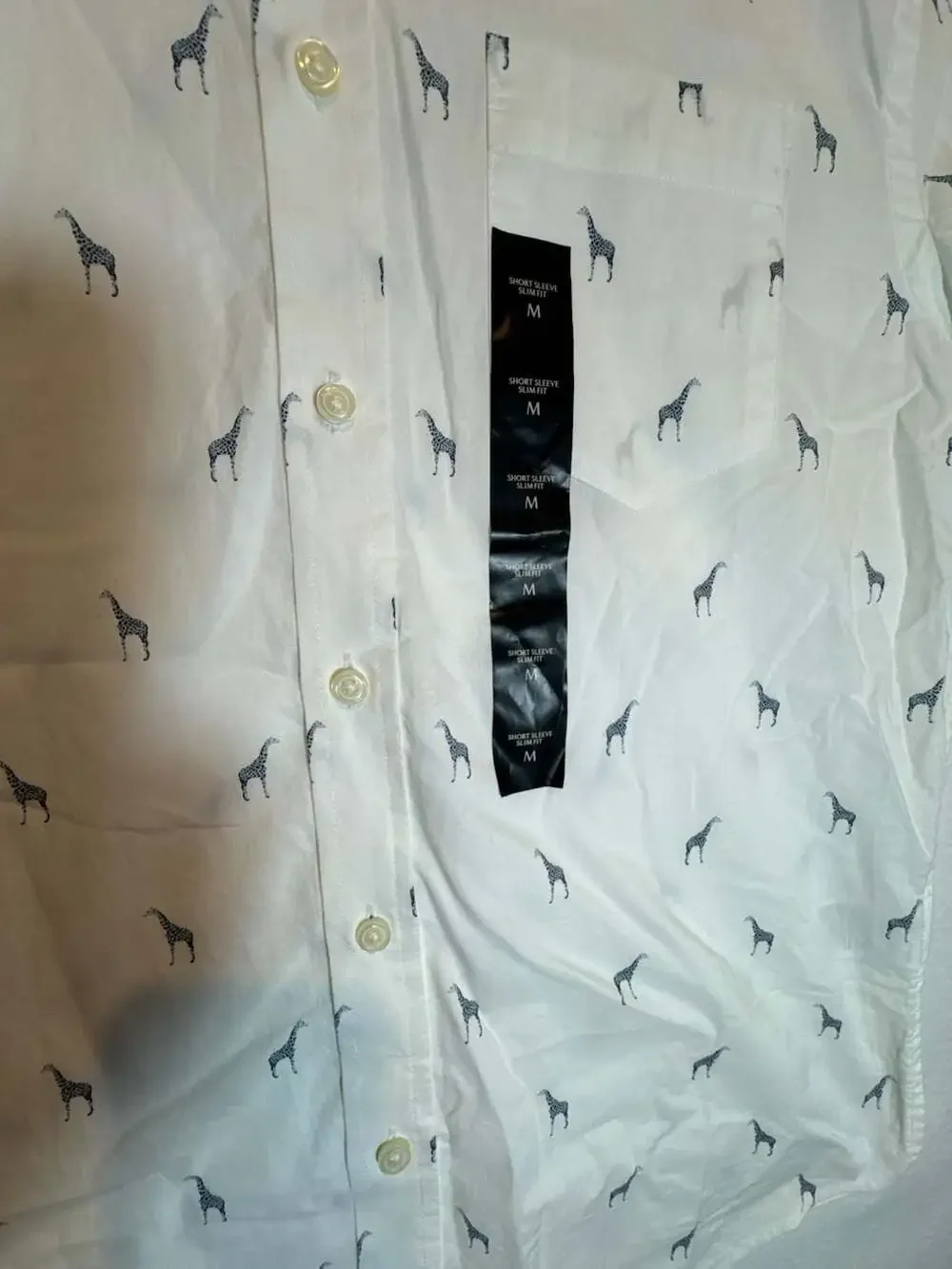 Banana Republic Slim Fit SS Giraffe Print Button-Down Medium NWT